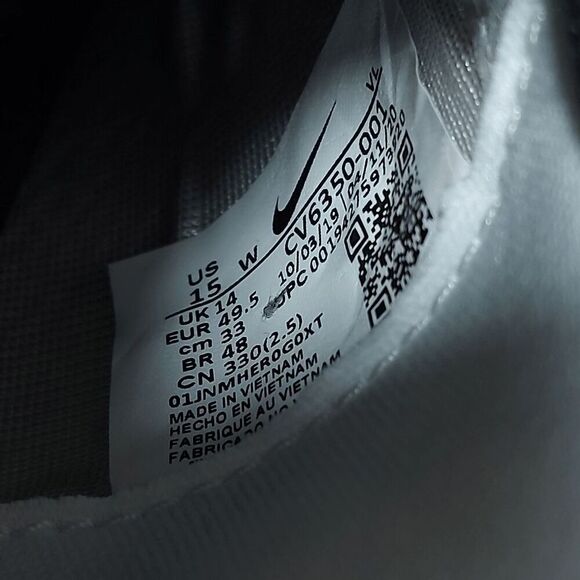 Nike Vapor Edge 360 Wide Football Cleats Black White CV6350-001 Men's Size 15 W - Picture 7 of 7